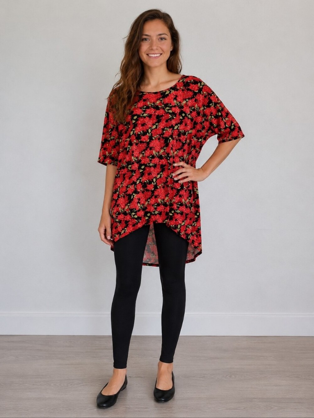 LULAROE Irma Overaized Tunic Floral Stretchy Small